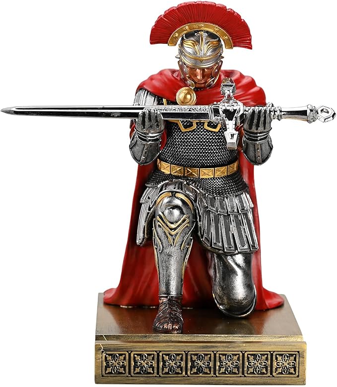 HDMbigmi Centurion Cloak Warrior Knight Pen Holder Mobile Phone Stand Desk Organizers and Accessories as Gift for Office and Home (Silver)