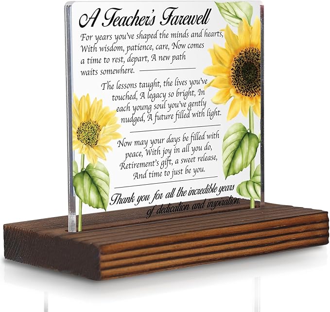 Happy Retirement Acrylic Desk Sign with Bible Verse, Christian Gift for Women Men, New Chapter Inspirational Plaque, Religious Office Decor, Farewell Keepsake for Coworker Friend Parent PA123