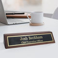 Business Wood Name Plate for Desk | Custom Desk Name Plate Personalized Gift for Office, The Perfect Engraved Name Plaque By Engraving International (2" x 10", Walnut Wood)