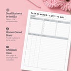 Task Planner & Tracker 8.5 x 11 Tear-Off 70 Sheet Planner Pad – Project Organizer with Time Log, Top Priority, Follow-Up – Notepad for Home & Office (White, Classic, 2 Pack)