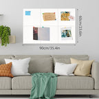 Thboxes Large Cork Board 36" x 24", 6 Pack Felt Wall Tiles with Colored Pushpins, Bulletin Board with Removable Self-Adhesive Strips, Pin Boards Cork Boards for Walls Office Home School-White