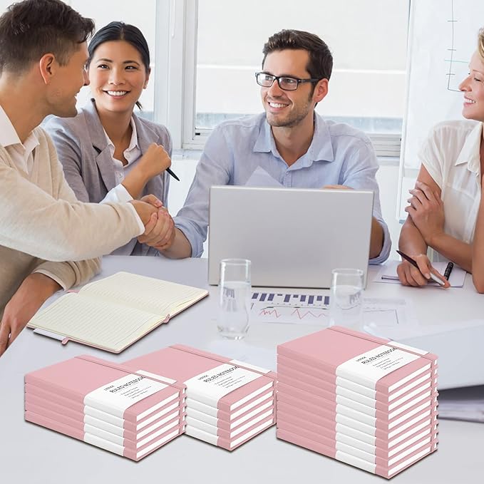 LYDTICK 20 Pack Journals for Writing College Ruled Notebooks Journal in Bulk, Hardcover Notebooks (200Pages) for Note Talking, Lined Bullet Journals for Home School Office, 5.7"x8.4", Pink