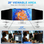 GUDTEKE Magnetic 27 Inch Privacy Screen for Computer Monitor 16:9 Aspect Ratio, Hanging Removable Anti-Blue/Glare Protector Film, Anti Spy Desktop Security Private Filter 27in