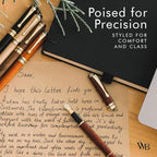 Wordsworth & Black Fountain Pen Set, Luxury Bamboo Wood - Medium Nib, Gift Case; Includes 6 Ink Cartridges, Ink Refill Converter -Journaling, Calligraphy; Drawing, Smooth Writing [Maple Wood]