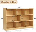 Bateso Toy Storage Organizer for Kids Room, Wooden Kids Bookshelf for Classroom, Cube Storage Organizer for Playroom, 8-Section Montessori Bookshelf & Toy Shelf for Nursery