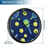 Vozoza Pickleball Game Sports 12 Inch Analog Wall Clocks Battery-Operated with Led Lights for Living Room Bedroom Kitchen Office Decor, Battery Not Included