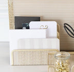 BLU MONACO | Gold Metal Mesh Mail Sorter Organizer Countertop | Paper Sorter for Desk with Three Tiers | Letter Organizer and Outgoing Mail Holder