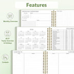 SUNEE 2026-2027 Planner - 24 Months (Jan 2026 - Dec 2027) - 7"x10" Monthly Spreads & Yearly Planner, Sage Green