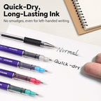 WRITECH Liquid Ink Rollerball Pens: 8ct Assorted Colors Fine Point Tip 0.7mm Roller Ball Rolling Pen for Smooth Writing Coloring Drawing Journaling No Bleed & Smear &Smudge Multi Colored