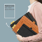 POPRUN 2026 Planner Weekly Notebook (Jan-Dec), Medium 8.5''x 6.5'' - Agenda 2026 Calendar Book with Monthly Tabs, Inner Pocket, Spiral Soft Cover, 100 GSM - Cerulean Blue
