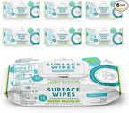 Juniper CLEAN 6 Pack Surface Cleaning Wipes with Bleach, All-Purpose Cleaner for Bathroom, Kitchen, Office, 72 Count Soft Flow, Fresh Scent, Lint Free & Durable