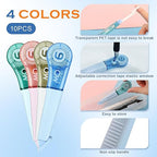 EQUNROY 10 Pcs Correction Tape for Instant Error Fixing, Easy-to-Use Pen-Style Applicator, 1/5 Inch x 236 Inches, Aesthetic Office & School Supplies