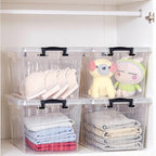 Citylife 22 QT Clear Plastic Storage Bins with Lids Stackable and Nestable Storage Boxes with Lids Large Plastic Storage Containers for Garage, Closet, Kitchen, 4 Packs