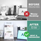 Argvey Acrylic Brochure Holder 8.5 x 11 inches, 3 Tier Clear Literature Holder with Removable Divider for Trifold 4 Inches Wide Pamphlet, Plastic Flyer Display Stand for Magazine, Document, Booklet