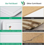 Large Bulletin Board - 72 X 48 inches Decorative Felt Pin Board - 6' x 4' Cork Board Alternative for Wall - Foldable Picture Board Self-Adhesive Vision Board Prayer Board with 30 Pushpins - Warm White