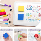 JEFURE 24 Pcs Mini Dry Erase Erasers, Magnetic Whiteboard Eraser, Magnetic Erasers for Dry Erase Board, Dry Marker Eraser, White Board Dry Erase for Whiteboard, Teacher, Home and Office (4 Color)