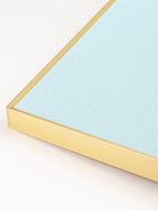Lightomorrow Bulletin Board 30 x 20 inches, Light Blue Pin Board, Golden Aluminum Framed Fabric Cork Board with 10 Push Pins