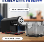 AFMAT Electric Pencil Sharpener for Classroom, 6 Holes, Heavy Duty Pencil Sharpeners for Home, Pencil Sharpener Plug in for 6-11mm Pencils, Auto Stop, Super Fast, Save Pencils, PSX2