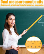 39in Yellow Plastic Meter Stick with Handle, Detachable Sectional Ruler for Teachers Classroom Math Measuring Tools, Durable Teaching Ruler for Whiteboard Chalkboard Office