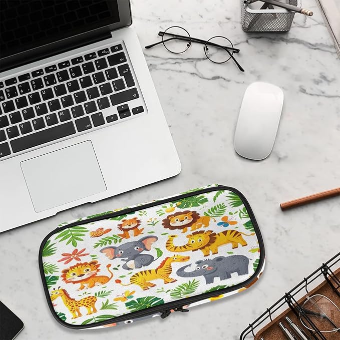 Pardick Pencil Case，Cute Animals Big Capacity Pencil Pouch Coin Pouch Stationery Organizer For Teen School