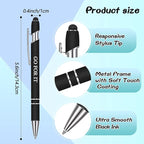 Zonon 12 Pcs Inspirational Pens Bulk Funny Ballpoint Pen with Stylus Tip Motivational Gifts for Valentine's Day Teacher Coworkers Nurse School Office Supplies(Black,Motivational Style)