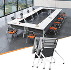 Conference Table,55.1''Folding Conference Room Table for 4-12 People,Mobile Flip Top MeetingTraining Table with Different Coulor and Styles for Offices, Classrooms,Meeting Room (8, 47.2''C)