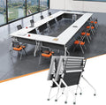 Conference Table,55.1''Folding Conference Room Table for 4-12 People,Mobile Flip Top MeetingTraining Table with Different Coulor and Styles for Offices, Classrooms,Meeting Room (2, C)