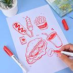 Affisure Red Permanent Markers Bulk, 75 Count, Quick Drying and Fade Resistant, Fine Point Marker works on Paper, Plastic, Metal, Wood, Perfect for Classroom, Home, Office