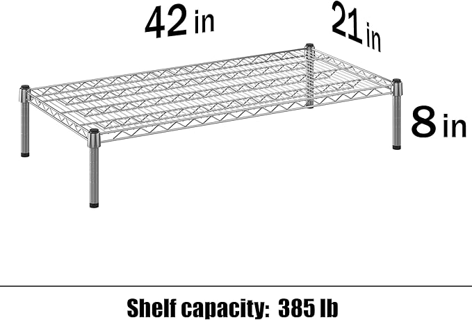 Regal Altair 21" Deep x 42" Wide x 8" Height Wire Shelving Kit | 1-Tier | NSF Commercial Storage Rack Unit