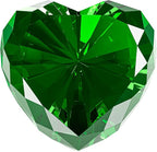 Emerald Crystal Diamonds Paper Weights with Gift Box,80mm Chaos Emeralds Heart Shape Real Crystal Big Diamond Glass Green Gems Paperweight,Birthday Anniversary Women Her Valentine's Day Gifts