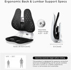 ZZWS Ergonomic Back Support for Office Chair, Foldable Lumbar Support Posture Corrector for Women, for Good Posture Correction, Lumbar Suppor for Floor Seat, Perfect for Home, Work, Office