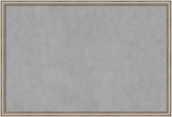 Amanti Art Silver Framed Magnetic Board 26x38 Large Vision Board for use with Magnets, 100% Metal Sheet to Display Items as Office Decor or for Home Organization in mudroom, Kitchen or Kids Room
