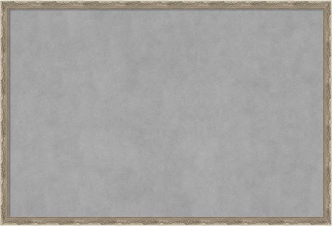 Amanti Art Silver Framed Magnetic Board 26x38 Large Vision Board for use with Magnets, 100% Metal Sheet to Display Items as Office Decor or for Home Organization in mudroom, Kitchen or Kids Room