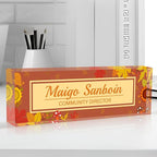 Personalized Name Plate for Desk Custom Acrylic Desk Name Plate Custom Employee Appreciation Gifts Office Gifts for Women, Men, Boss, Coworkers, Teacher, Nurse (Autumn)