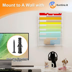 Kuntine.B Wall File Organizer (White, 7 Tier)
