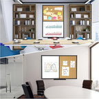 XBoard Magnetic whiteboard 48x 36 - Combo Whiteboard Dry Erase Board/Cork Board, Magnetic White Board + Corkboard with Black Aluminum Frame, 10 Colorful Push Pins & Marker Tray Included