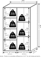 Furinno LUDER Book Shelf, 7-Cube Bookshelf, Bookcase, 9.4 x 19.5 x 41.7, for Living Room, Bedroom, Home Office, French Oak