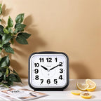 Tinload 5.5" Large No Ticking Analog Alarm Clock,Silent Readable for Seniors,Easy to Set,Gradual Rise Alarm,Big Numbers,Gentle Wake,Snooze, Lighted on Demand,Battery Operated,Black