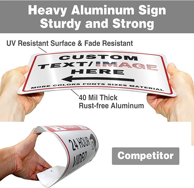 Custom Directional Arrow Sign, Glow in the Dark/Reflective Option, Personalized Metal Address Plaque, Customize for Business Logo, Office, Home, Yard, Outdoor 10''x7''
