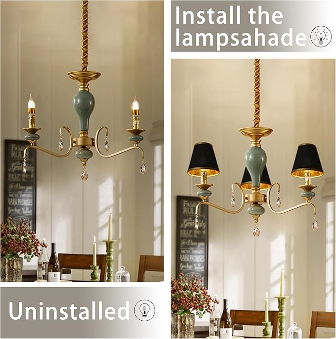 TAaMTYH small lamp shade chandelier shades set of 3，Fabric Lampshade for Wall Lamp，chandelier shades，small table lamps，For Cutting Edge bulbs, Clip-on Fitter Lampshade，3" X 6" X 5"