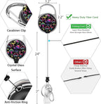Teacher Lanyards for ID Badges and Keys, Retractable ID Badge Holder with Lanyard, Cute Mushroom Badge Reel Heavy Duty with 360 Degrees Rotate Carabiner Clip, Nurse Student Office Gifts
