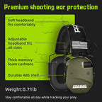 PROHEAR 022 Electronic Ear Protection for Shooting & Hunting - 29dB SNR Noise Reduction, 5X Sound Amplification, 4 Omnidirectional Microphones, HD Speakers - Gun Range Hearing Protection Muffs,Green