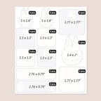 Large Name Labels for Kids (33) - Custom Stickers for Daycare and School Supplies - Durable, Waterproof Stickers for Water Bottles, Lunch Boxes, and More with Unique Designs - Bunny