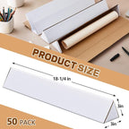 Tatuo Pack of 50 Triangle Mailing Tubes 18.25 L x 3 w x 3 h Corrugated Cardboard Tubes, Oyster White, for Protecting, Shipping, Mailing and Storage of Blueprints, Artwork, Crafts, Long Art Holder