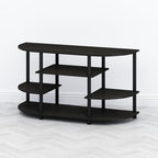 Furinno TOMI TV Stand, Corner Entertainment Center, TV Console for TV up to 46 Inch, with Shelves, Easy Assembly, for Living Room, Bedroom, Espresso