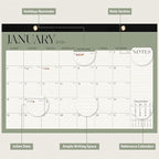 2026 Desk Calendar, Large Desktop/Wall Monthly Calendar (Jan. 2026 - Jun. 2027) 17'' x 12'' School Year Desk Planner for Teacher Family School Office Supplies