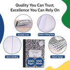 EPI 5040 Pack (Pallet) College Ruled Composition Notebook Bulk, 200 pages (100 Sheets), 9-3/4 x 7-1/2, Black Marble, Bulk School Supplies, Heavy Duty, Durable Office Notebooks, Sturdy Sewn Binding