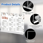 6 Pack Acrylic Sign Holder 11 x 8.5 Horizontal, Double-Sided Clear Sign Holder Plastic Stands for Display, T Shape Acrylic Table Sign Stands for Office Store Restaurants Wedding Party Decoration