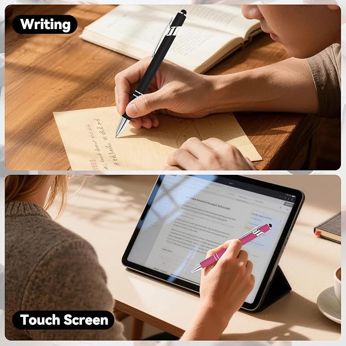 WYPAS Bulk Custom Pens - Personalized with Name, Engraved Text/Logo - Stylus Tip, Black Ink - Options for Corporate Gatherings, Events & Promotions (Red)