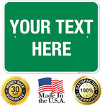 Personalized Custom Green Background Customize for Office, Business, Workplace, Home, Airbnb, Delivery Sign, 18x24 Inches, Rust Free .063 Aluminum, Fade Resistant, Made in USA by Sigo Signs